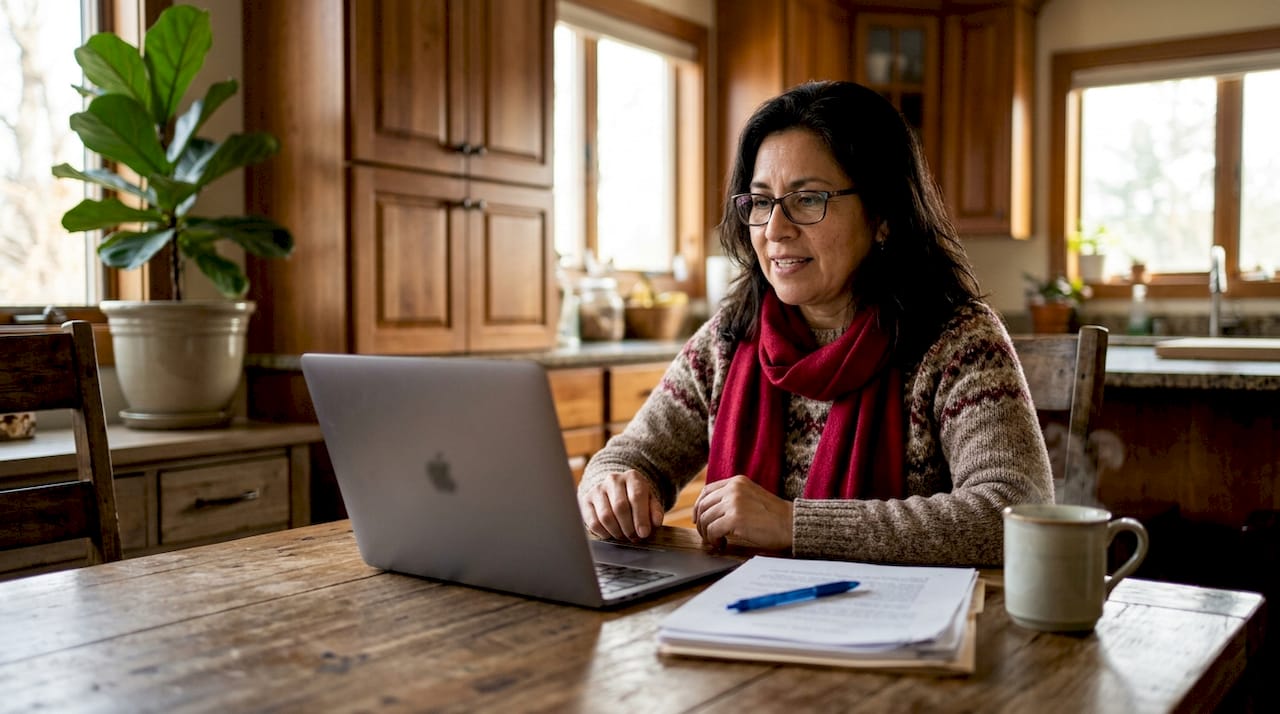 Person discussing personal injury claim via video call