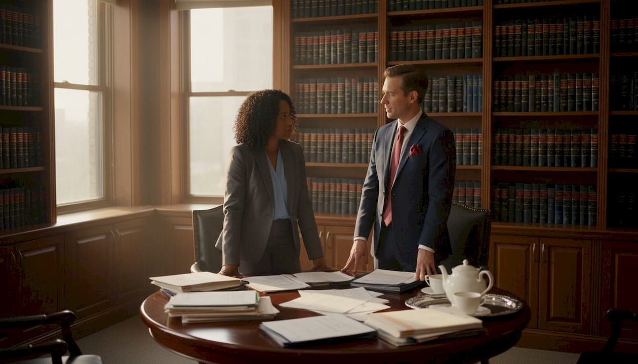 The Role of Forensic Accountants in Divorce Proceedings Two professionals consulting financial documents