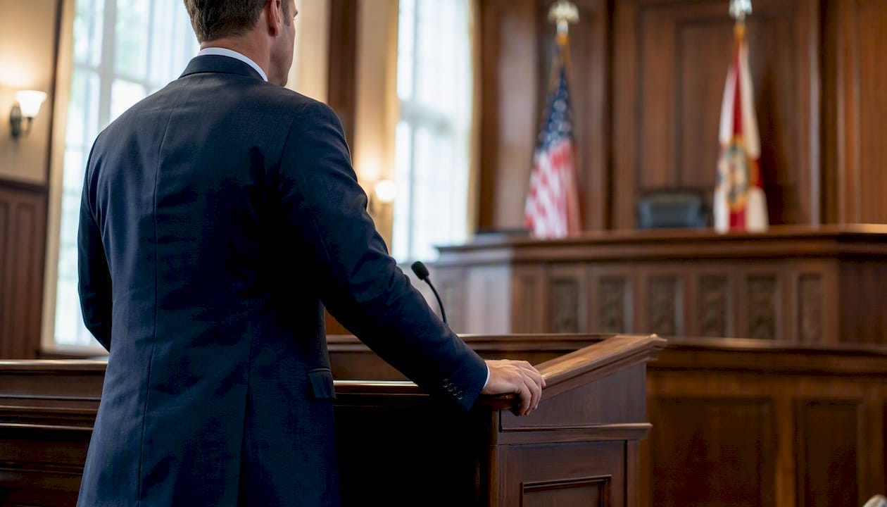 Criminal Arraignment: What Every Defendant Needs to Know Defendant standing at arraignment podium