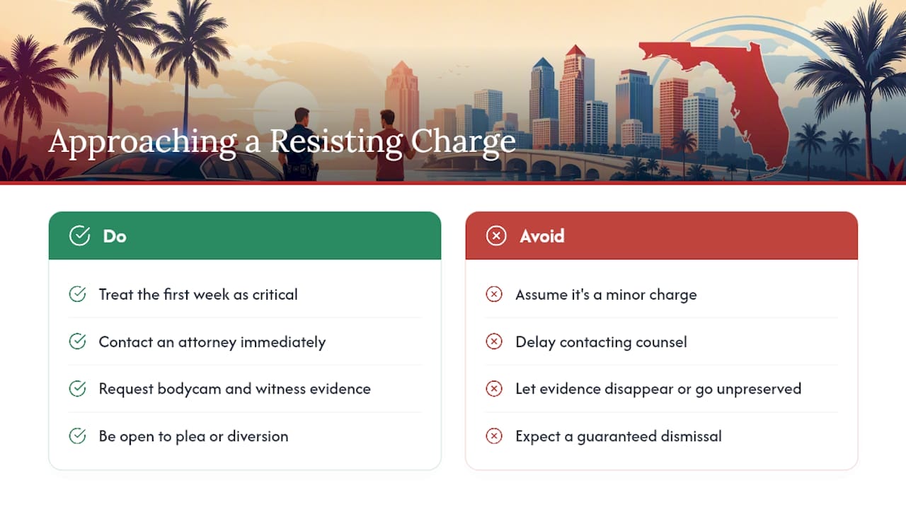 Resisting Without Violence in Florida: Laws and Penalties How Should You Approach a Resisting Charge in Brevard County? — overview diagram