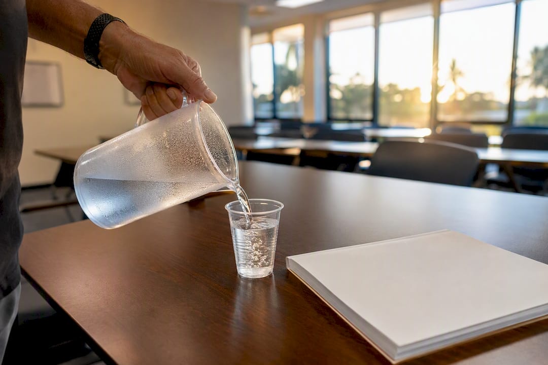 Brevard Attorney: File HSMV 78306 to Win a Florida Hardship License Hand pouring water in DUI course classroom