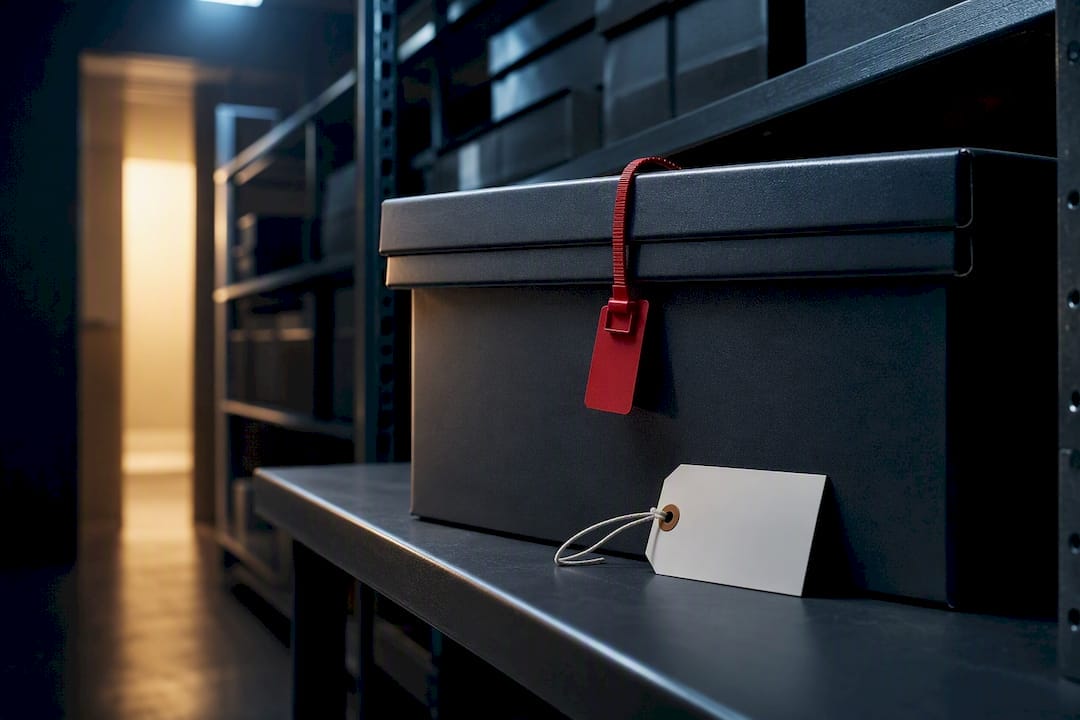 Sealed evidence container in secure records room