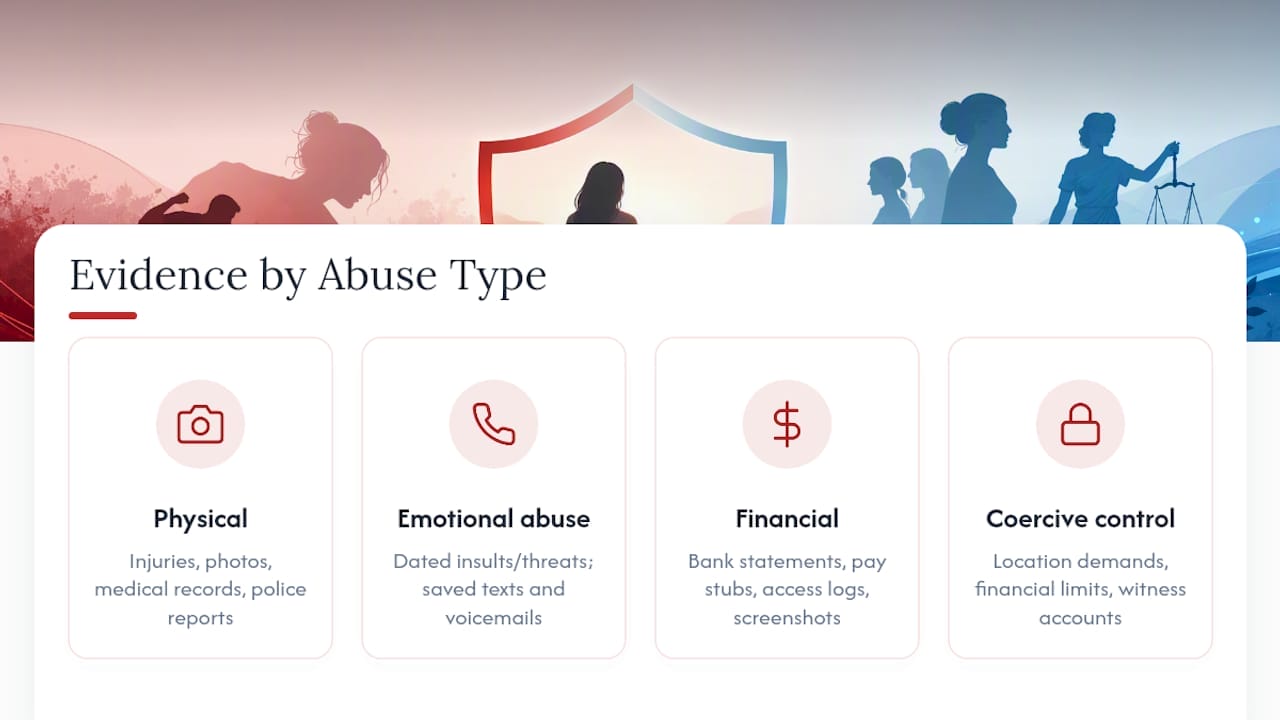 Family Law Attorney's Safety First Abuse Documentation for Survivors Four abuse types with documentation examples