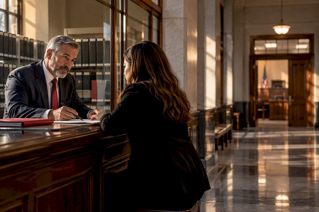 Florida probate courthouse interior with estate files
