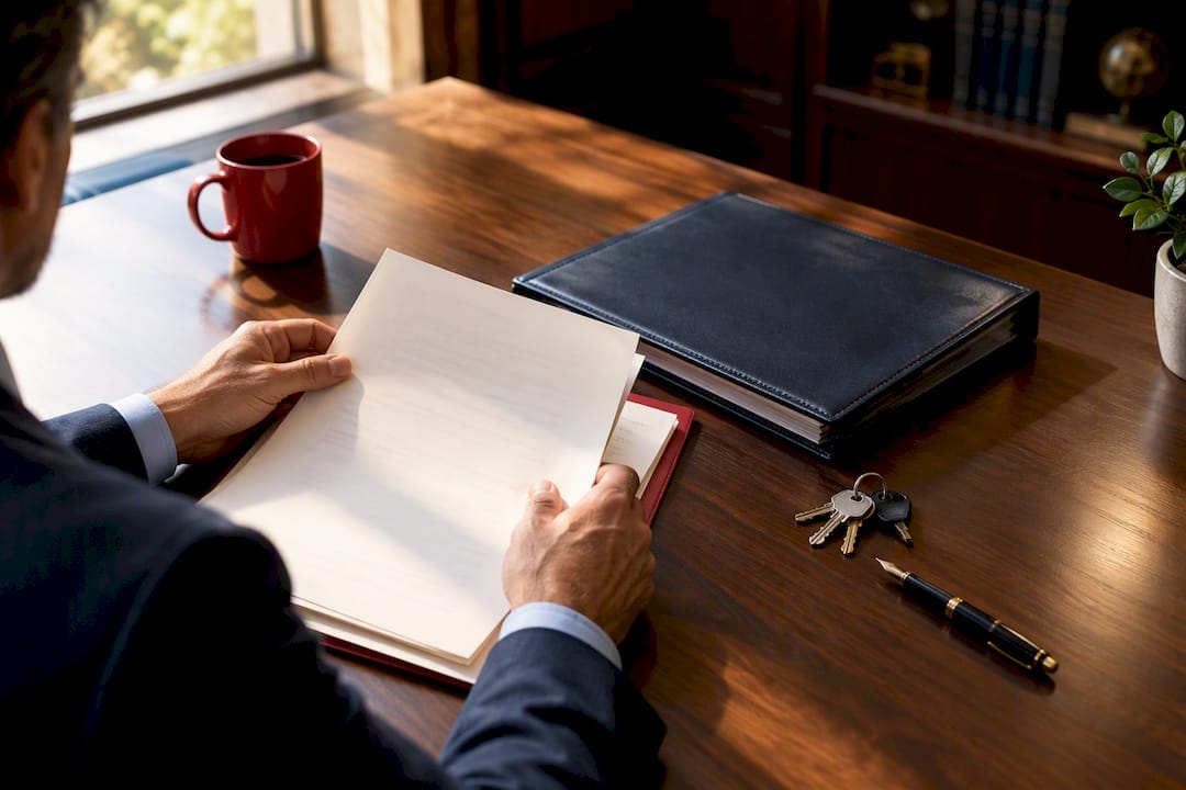 Estate documents beside a revocable trust binder