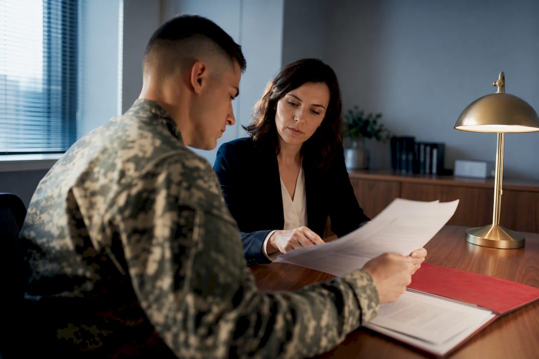 Service member reviewing divorce stay request