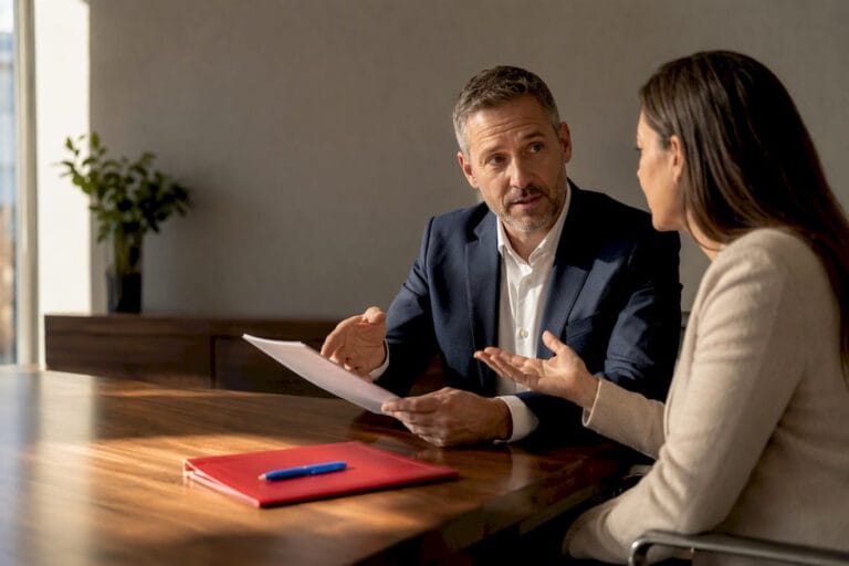 Client discussing divorce lawyer fees