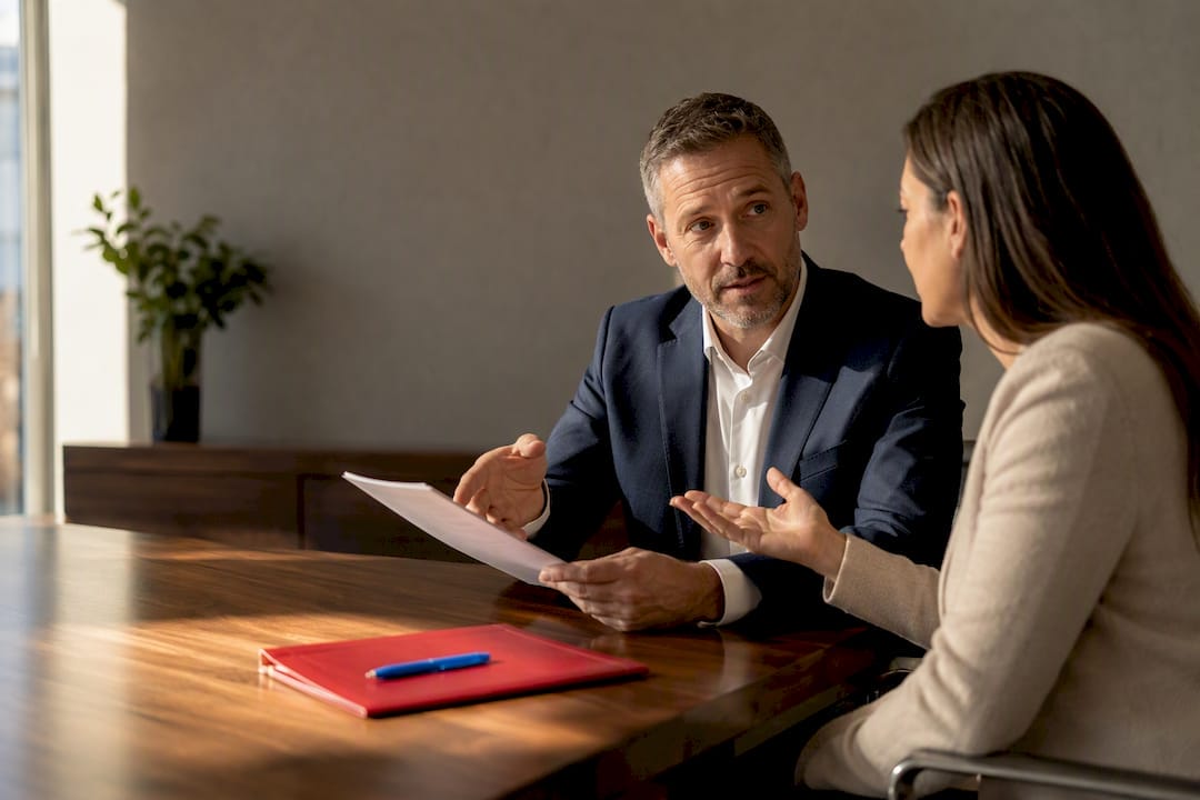 Client discussing divorce lawyer fees