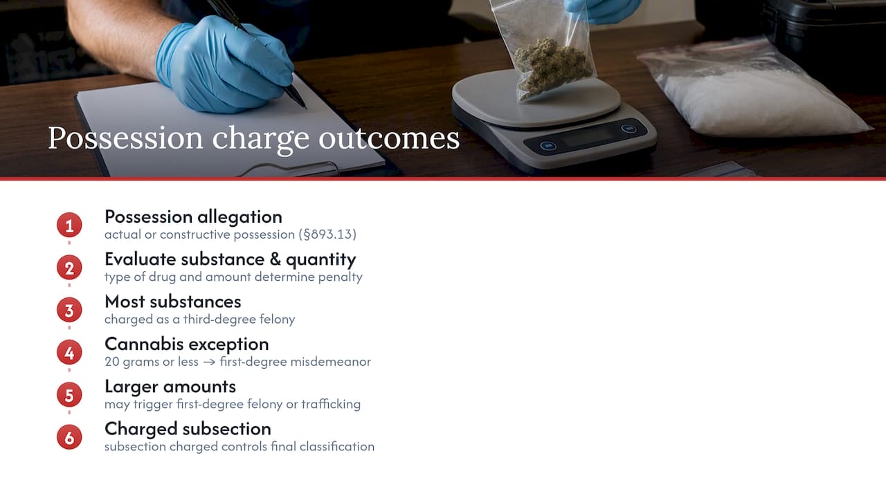 Third Degree Felony Risk: §893.13, Case Law, and Defenses in Florida Florida possession charge classification pathways