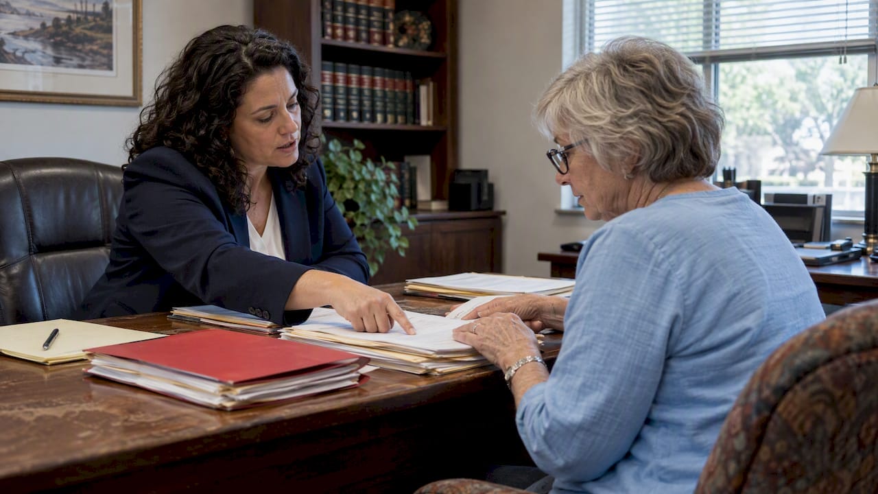 Attorney and executor reviewing estate administration