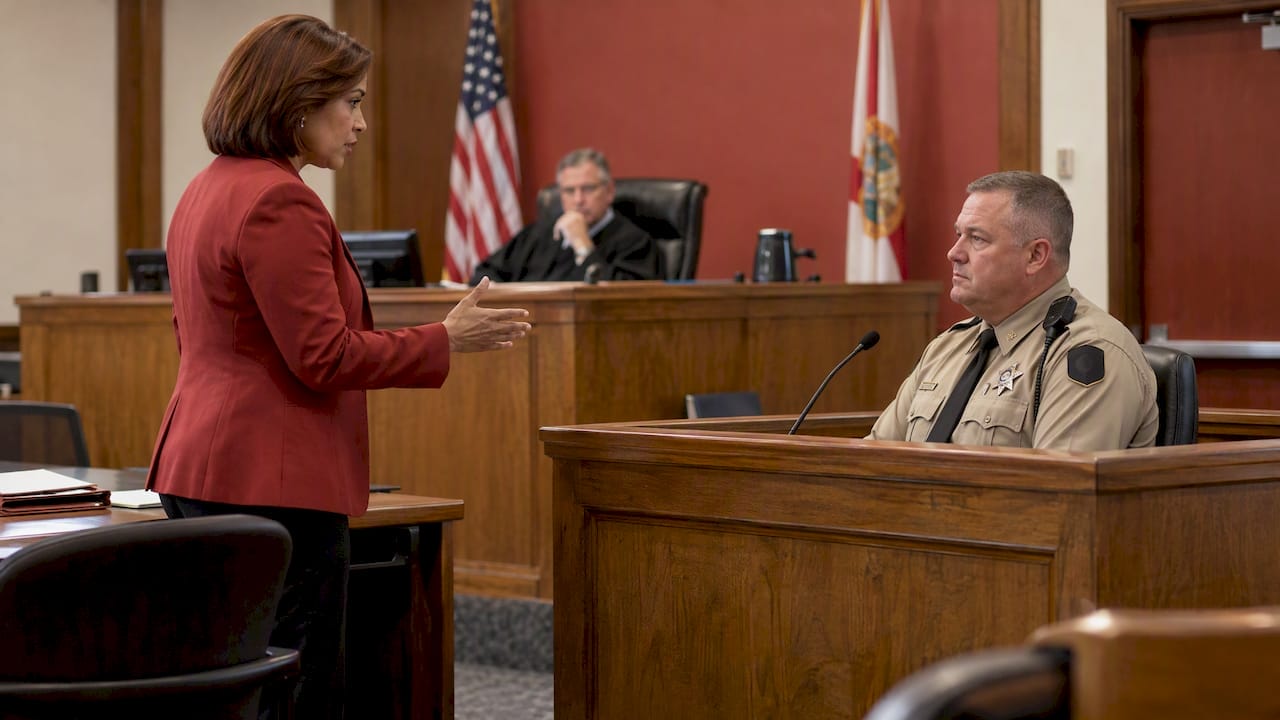 Attorney questioning officer at suppression hearing