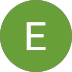 A white letter "E" centered on a solid green circular background.